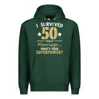 Sports Green 50 years of marriage superpower 50th wedding anniversary Premium Hoodie - trangStudio