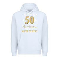 White 50 years of marriage superpower 50th wedding anniversary Premium Hoodie - trangStudio