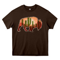 Chocolate Brown Cactus Bison Silhouette Heavy Core Tee - Bettercallsaul