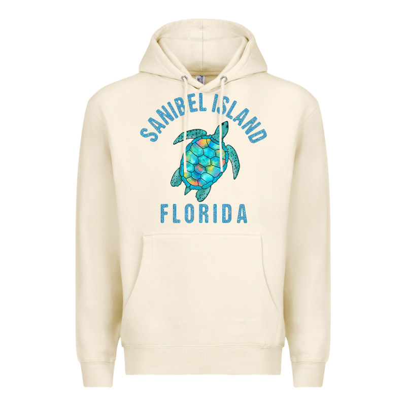 Sanibel Island Beach Design  Sea Turtle Illustration Gift Pullover Hoo Premium Hoodie by trangStudio | Teevron