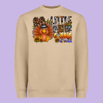Little Mister Gobble Gobble Heavyweight Sweatshirt Designed By Cowhidedigitalart