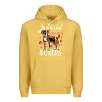 Antique Gold Kids Boxer Dog Just A Girl Who Loves Boxers Gift Premium Hoodie - trangStudio