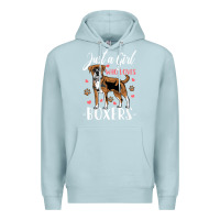 Blue Mist Kids Boxer Dog Just A Girl Who Loves Boxers Gift Premium Hoodie - trangStudio