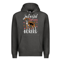 Charcoal Heather Kids Boxer Dog Just A Girl Who Loves Boxers Gift Premium Hoodie - trangStudio
