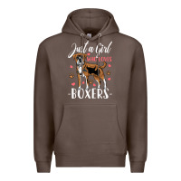 Coffee Kids Boxer Dog Just A Girl Who Loves Boxers Gift Premium Hoodie - trangStudio
