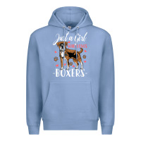 Colony Blue Kids Boxer Dog Just A Girl Who Loves Boxers Gift Premium Hoodie - trangStudio