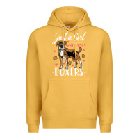 Mustard Kids Boxer Dog Just A Girl Who Loves Boxers Gift Premium Hoodie - trangStudio