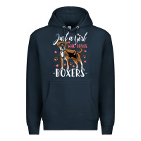 Navy Kids Boxer Dog Just A Girl Who Loves Boxers Gift Premium Hoodie - trangStudio