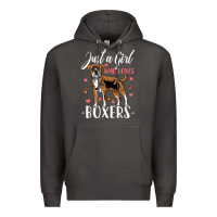 Smoke Kids Boxer Dog Just A Girl Who Loves Boxers Gift Premium Hoodie - trangStudio