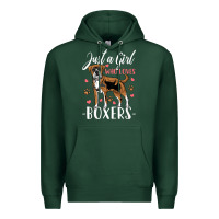 Kids Boxer Dog Just A Girl Who Loves Boxers Gift Premium Hoodie | Teevron