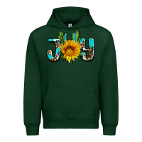 Forest Green joy with sunflower and cactus ado Urban Hoodie - AdoDesignShop