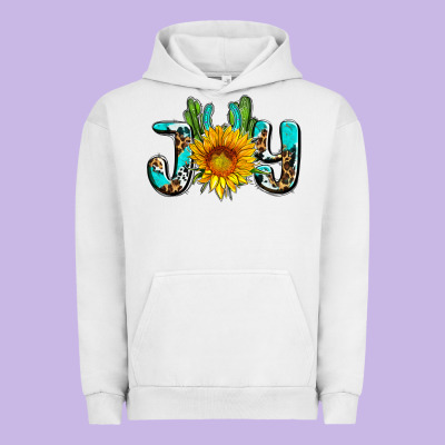 Joy With Sunflower And Cactus Ado Urban Hoodie Designed By Adodesignshop