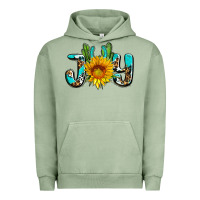 Pigment Oil Green joy with sunflower and cactus ado Urban Hoodie - AdoDesignShop