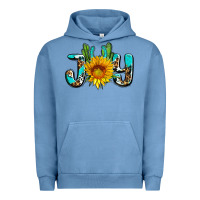 Pigment Pebble Blue joy with sunflower and cactus ado Urban Hoodie - AdoDesignShop