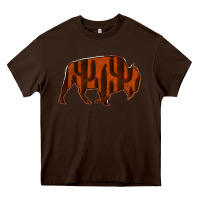 Chocolate Brown Red Cactus Bison Silhouette Heavy Core Tee - Bettercallsaul