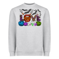 Heather Grey love  halloween Heavyweight Sweatshirt - CowhideDigitalArt