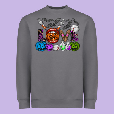 Love  Halloween Heavyweight Sweatshirt Designed By Cowhidedigitalart
