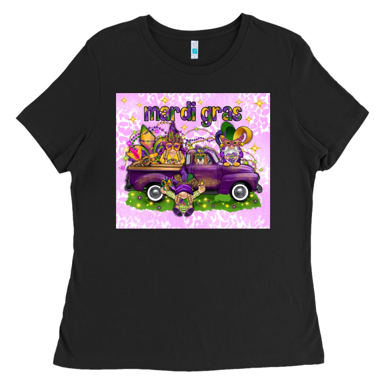 Mardi Gras With Gnomes Ladies Tee by NancyCooperArtShop | Teevron