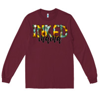 Burgundy Inked Mama Long Sleeve Tee - CowCowDesign