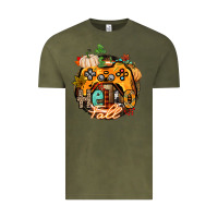 Vintage Olive hello fall gamer Vintage Tee - CowGirlArtShop