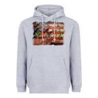Heather Grey deer hunting target american flag  background Heavyweight Hoodie - BarkalooDesign