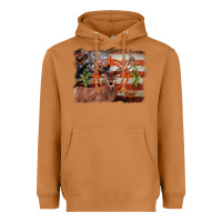 Meerkat deer hunting target american flag  background Heavyweight Hoodie - BarkalooDesign