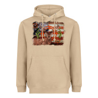 Mushroom deer hunting target american flag  background Heavyweight Hoodie - BarkalooDesign