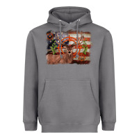 Storm deer hunting target american flag  background Heavyweight Hoodie - BarkalooDesign