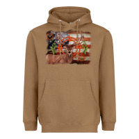 Toasted Coconut deer hunting target american flag  background Heavyweight Hoodie - BarkalooDesign