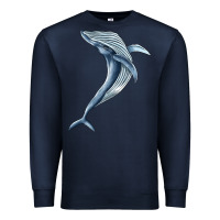 Navy humpback whale jumping Premium Sweatshirt - BarkalooDesign