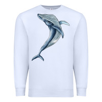 White humpback whale jumping Premium Sweatshirt - BarkalooDesign