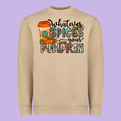 Whatever Spices Your Pumpkin Heavyweight Sweatshirt Designed By Cowhidedigitalart