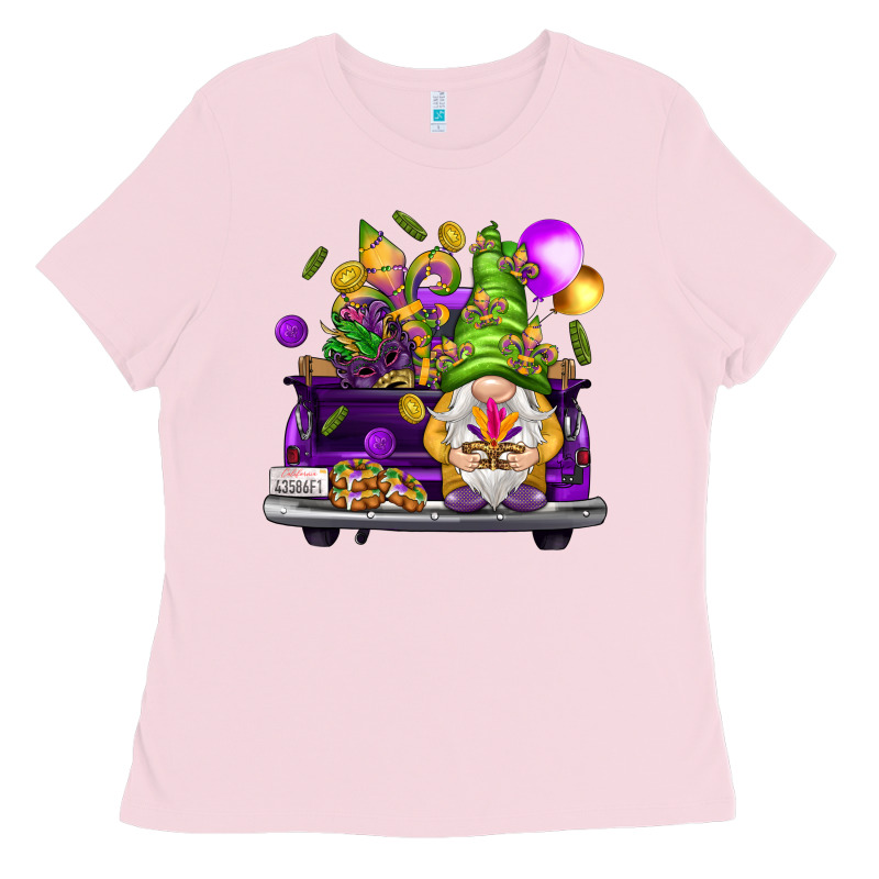 Mardi Gras Gnome On The Truck Ladies Tee by NancyCooperArtShop | Teevron