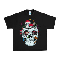 Black halloween skull collector mushrooms flowers and butterflies sweatshirt Urban Heavy Tee - trangStudio