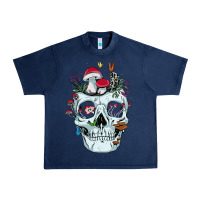Navy halloween skull collector mushrooms flowers and butterflies sweatshirt Urban Heavy Tee - trangStudio
