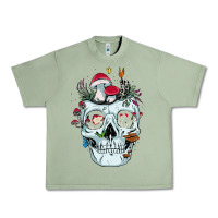 Oil Green halloween skull collector mushrooms flowers and butterflies sweatshirt Urban Heavy Tee - trangStudio