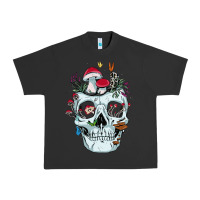 Pigment Black halloween skull collector mushrooms flowers and butterflies sweatshirt Urban Heavy Tee - trangStudio