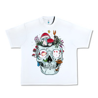 White halloween skull collector mushrooms flowers and butterflies sweatshirt Urban Heavy Tee - trangStudio