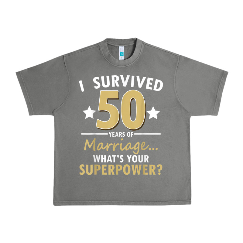 50 Years Of Marriage Superpower 50th Wedding Anniversary Urban Heavy Tee by trangStudio | Teevron