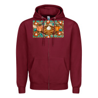 Burgundy pumpkin pie Zipper Hoodie - Artiststas