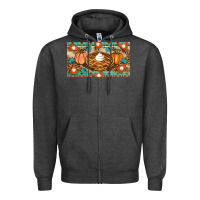 Charcoal Heather pumpkin pie Zipper Hoodie - Artiststas