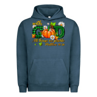 Pigment Midnight Navy with god all things are possible Urban Hoodie - AdoDesignShop