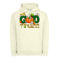 Pigment Pistachio with god all things are possible Urban Hoodie - AdoDesignShop