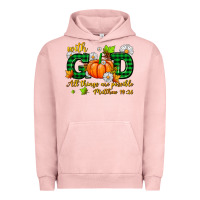 Pigment Salmon with god all things are possible Urban Hoodie - AdoDesignShop