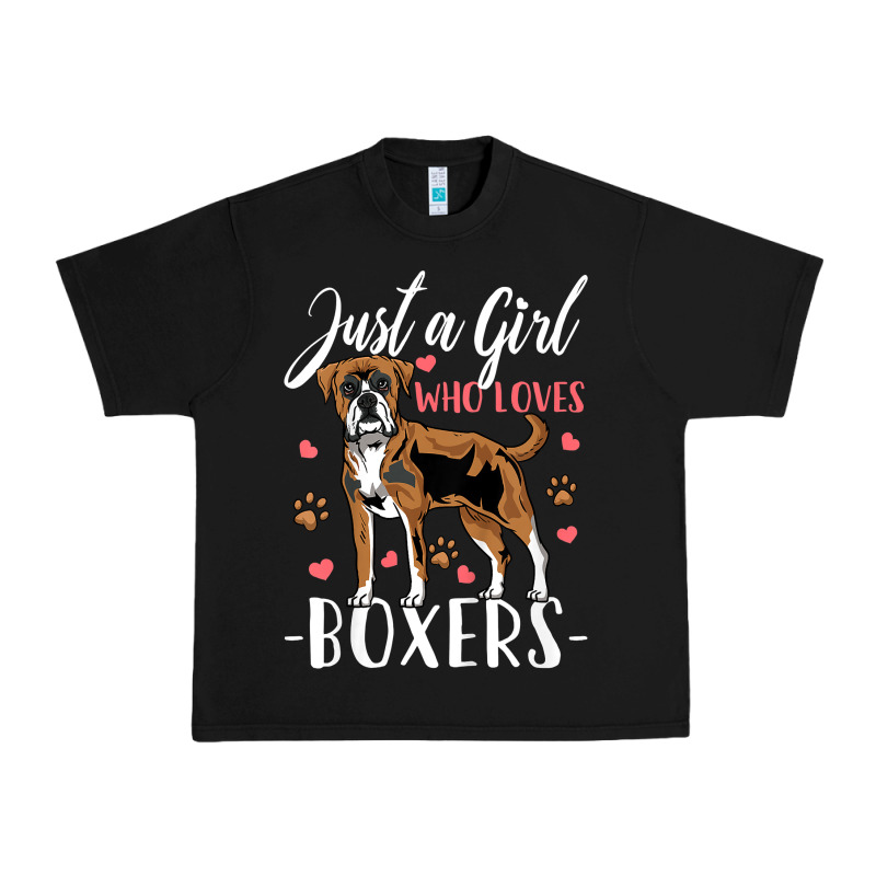 Kids Boxer Dog Just A Girl Who Loves Boxers Gift Urban Heavy Tee by trangStudio | Teevron