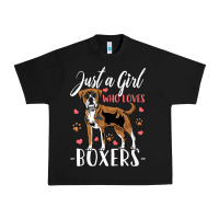 Black Kids Boxer Dog Just A Girl Who Loves Boxers Gift Urban Heavy Tee - trangStudio