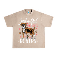 French Oak Kids Boxer Dog Just A Girl Who Loves Boxers Gift Urban Heavy Tee - trangStudio