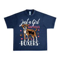 Navy Kids Boxer Dog Just A Girl Who Loves Boxers Gift Urban Heavy Tee - trangStudio