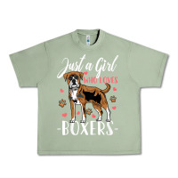 Oil Green Kids Boxer Dog Just A Girl Who Loves Boxers Gift Urban Heavy Tee - trangStudio