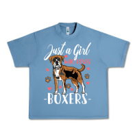 Pebble Blue Kids Boxer Dog Just A Girl Who Loves Boxers Gift Urban Heavy Tee - trangStudio